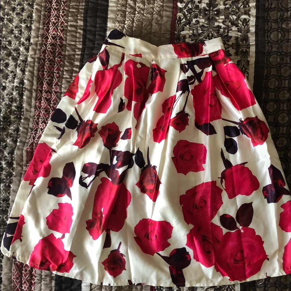 Floral Print Midi Skirt